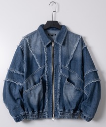 JOHN'S CLOSET（ジョンズクローゼット）の「【13】デザインカットオフ ZIP UP デニムブルゾン（デニムジャケット）」