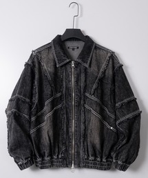 JOHN'S CLOSET（ジョンズクローゼット）の「【13】デザインカットオフ ZIP UP デニムブルゾン（デニムジャケット）」