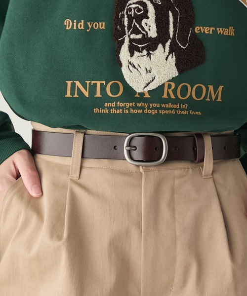 BONLECILL（ボンルシール）の「スクエアバックルレザーギャリソンベルト（ベルト・レディース・ブラウン/ブラック・FREE）」の7枚目の写真