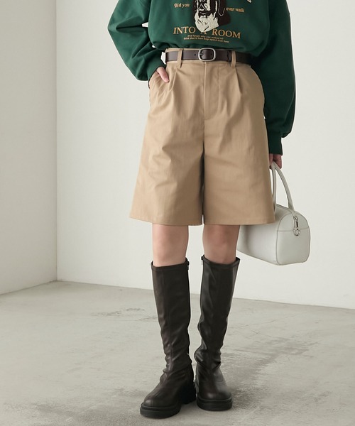 BONLECILL（ボンルシール）の「スクエアバックルレザーギャリソンベルト（ベルト・レディース・ブラウン/ブラック・FREE）」の10枚目の写真