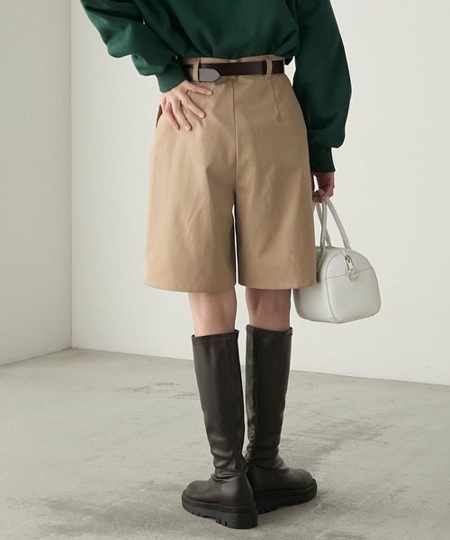 BONLECILL（ボンルシール）の「スクエアバックルレザーギャリソンベルト（ベルト・レディース・ブラウン/ブラック・FREE）」の12枚目の写真