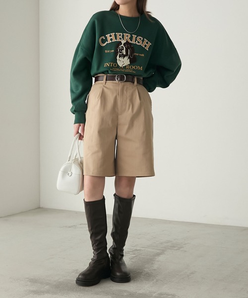 BONLECILL（ボンルシール）の「スクエアバックルレザーギャリソンベルト（ベルト・レディース・ブラウン/ブラック・FREE）」の13枚目の写真