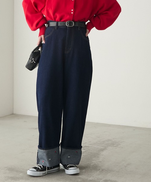 BONLECILL（ボンルシール）の「スクエアバックルレザーギャリソンベルト（ベルト・レディース・ブラウン/ブラック・FREE）」の4枚目の写真