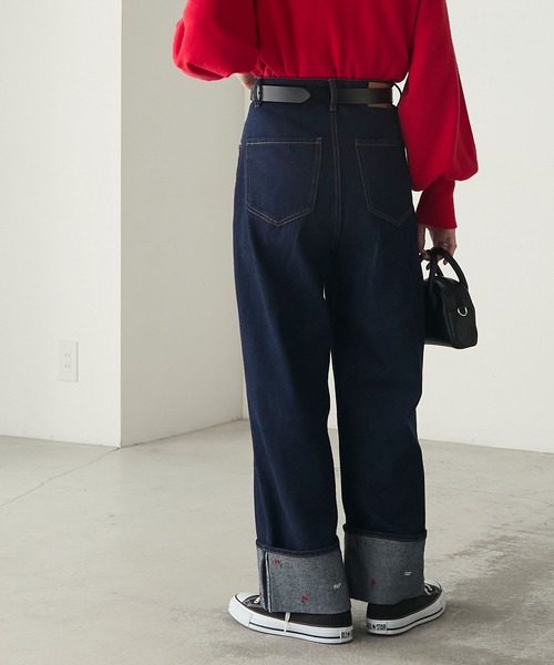 BONLECILL（ボンルシール）の「スクエアバックルレザーギャリソンベルト（ベルト・レディース・ブラウン/ブラック・FREE）」の5枚目の写真