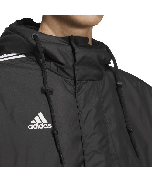 adidas(アディダス)の「アディダス adidas マストハブ スリーストライプス ルーズフィット ライニングロングコート(その他アウター・メンズ・ブラック×ホワイト/ブラック×ブラック・3L/LL/L/M/S)」の5枚目の写真