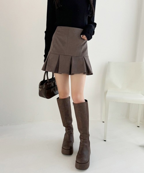 one after another NICE CLAUP（ワンアフターアナザーナイスクラップ）の「【Holiday collection】ボックスプリーツミニスカート（スカート・レディース・ピンク系その他/アイボリー/ブラック/モカ/ブラウン系その他・SMALL/MEDIUM）」の11枚目の写真