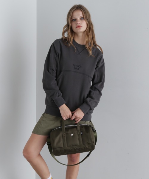 【未使用品】AVIREX ミニダッフル　チョコ　牛革 ミニバッグ　ミニボストン VARSITY MINI DUFFLE BAG/バーシティーミニダッフルバッグ