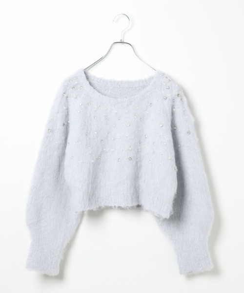 Heather（ヘザー）の「ランダムビジューニット　250160（ニット/セーター・レディース・ブルー/グレー/オフホワイト・FREE）」の4枚目の写真