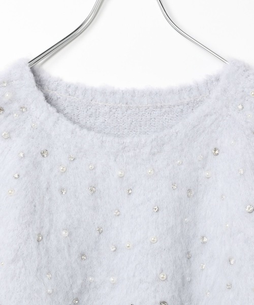 Heather（ヘザー）の「ランダムビジューニット　250160（ニット/セーター・レディース・ブルー/グレー/オフホワイト・FREE）」の5枚目の写真