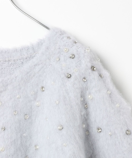 Heather（ヘザー）の「ランダムビジューニット　250160（ニット/セーター・レディース・ブルー/グレー/オフホワイト・FREE）」の6枚目の写真