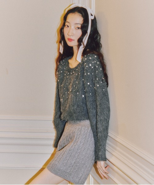 Heather（ヘザー）の「ランダムビジューニット　250160（ニット/セーター・レディース・ブルー/グレー/オフホワイト・FREE）」の16枚目の写真