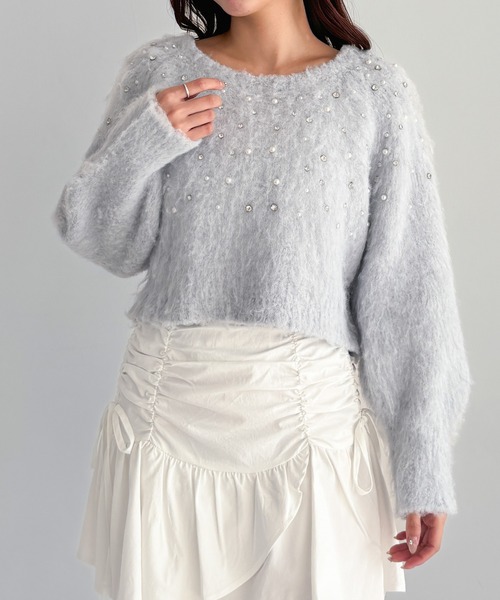 Heather（ヘザー）の「ランダムビジューニット　250160（ニット/セーター・レディース・ブルー/グレー/オフホワイト・FREE）」の22枚目の写真