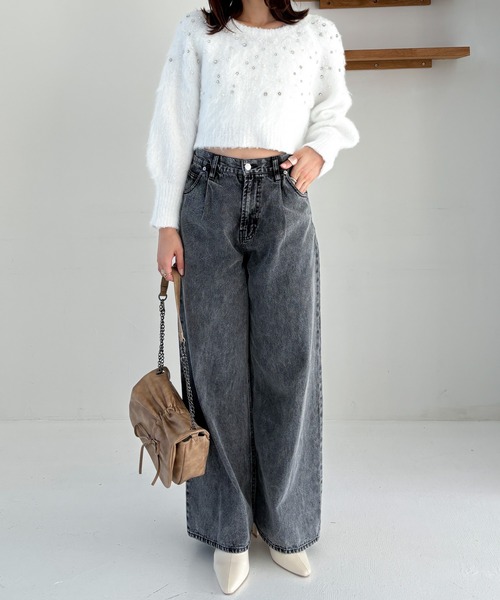 Heather（ヘザー）の「ランダムビジューニット　250160（ニット/セーター・レディース・ブルー/グレー/オフホワイト・FREE）」の20枚目の写真