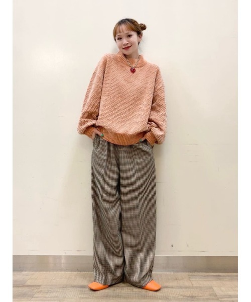Right-on（ライトオン）の「Other(ソノタ)【レディース】地柄モールモックネックニット（ニット/セーター・レディース・ブルー/オレンジ・M/L/XL）」の17枚目の写真
