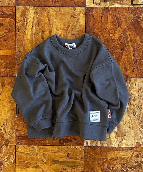 MARKEY'S（マーキーズ）の「【LSP WOW!】無地裏毛トレーナー/カラバリ20色（スウェット・キッズ・ライトピンク/レッド/グリーン/キャメル/ネイビー/チャコール/ブラウン/ブラック/モカ/パープル/ラベンダー/ミント/イエロー/オレンジ/サンドベージュ/ブルー/グレー/オフホワイト/ライトブルー/カーキ・100/90/80/110/130/120）」の4枚目の写真