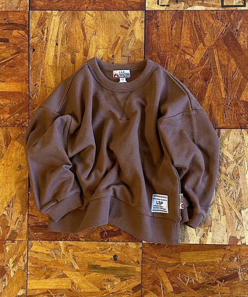 MARKEY'S（マーキーズ）の「【LSP WOW!】無地裏毛トレーナー/カラバリ20色（スウェット・キッズ・ライトピンク/レッド/グリーン/キャメル/ネイビー/チャコール/ブラウン/ブラック/モカ/パープル/ラベンダー/ミント/イエロー/オレンジ/サンドベージュ/ブルー/グレー/オフホワイト/ライトブルー/カーキ・100/90/80/110/130/120）」の6枚目の写真