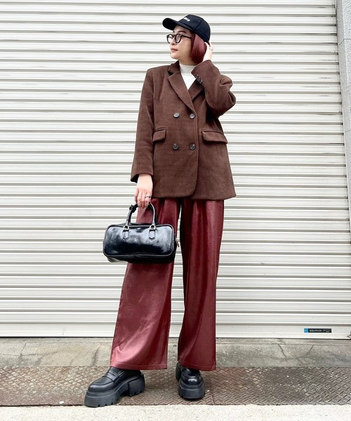 Narcissus（ナルシス）の「リラックスパンツ　ストレートパンツ　サテン風（その他パンツ・レディース・ブラック/レッド・FREE）」の22枚目の写真