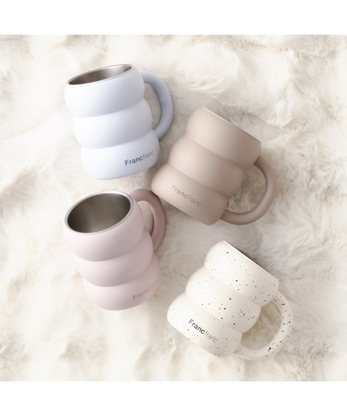 セール】もこもこ ステンレスマグ 260ml ブルー（グラス