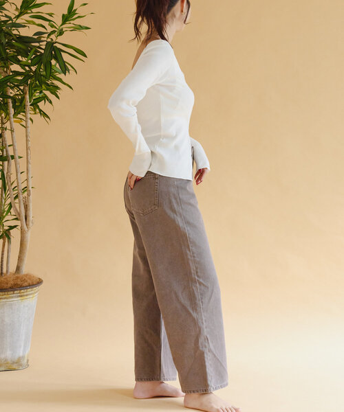 CIAOPANIC TYPY（チャオパニックティピー）の「【shay】カップ付フロントスリットトップス（Tシャツ/カットソー・レディース・ブラック/ホワイト系その他/ブラウン・ONE SIZE）」の11枚目の写真