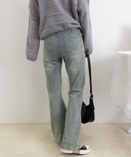 Miniministore(ミニミニストア)の「セミフレアデニムパンツ ヴィンテージ風(デニムパンツ・レディース・ブルー・M/L/XL)」の16枚目の写真