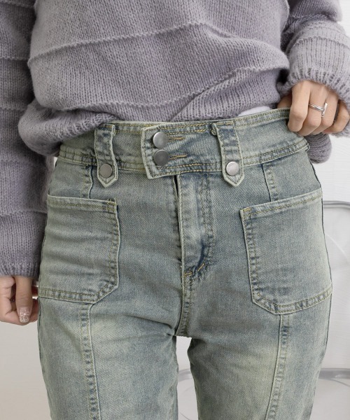 Miniministore(ミニミニストア)の「セミフレアデニムパンツ ヴィンテージ風(デニムパンツ・レディース・ブルー・M/L/XL)」の17枚目の写真
