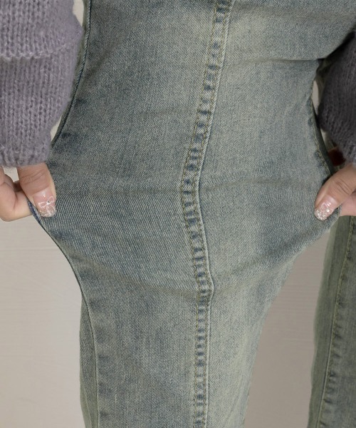 Miniministore(ミニミニストア)の「セミフレアデニムパンツ ヴィンテージ風(デニムパンツ・レディース・ブルー・M/L/XL)」の18枚目の写真
