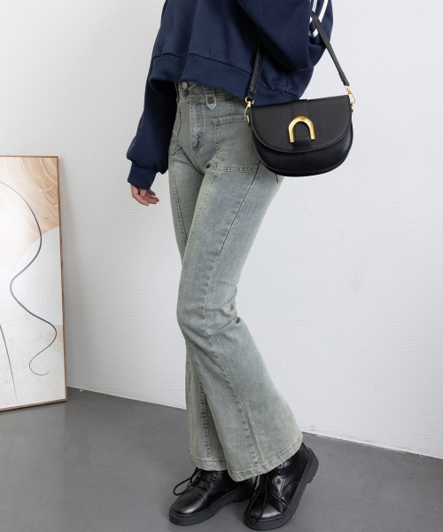 Miniministore(ミニミニストア)の「セミフレアデニムパンツ ヴィンテージ風(デニムパンツ・レディース・ブルー・M/L/XL)」の21枚目の写真