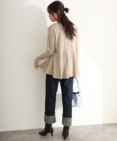 ElegChic(エレグシック)の「裾 フレア 長袖 カットソー(Tシャツ/カットソー・レディース・ベージュ系その他/オフホワイト/チャコールグレー/ブラック/カーキ・M/XL/4L)」の20枚目の写真
