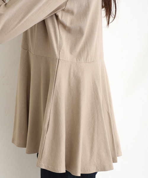 裾フレア長袖カットソー（Tシャツ/カットソー）｜ElegChic