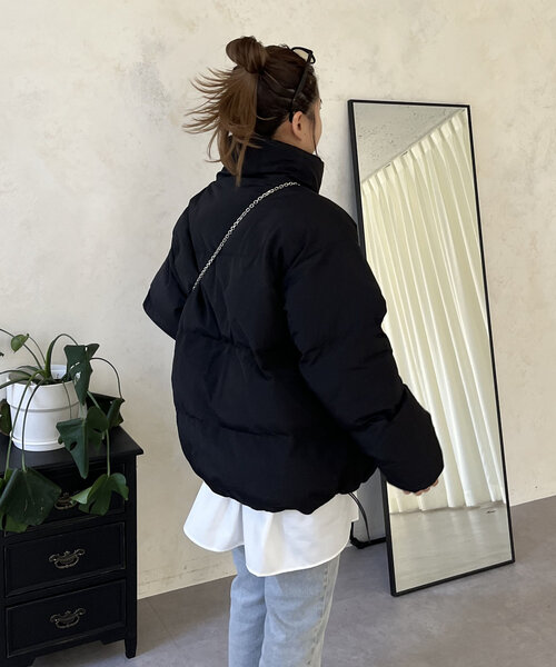 【MOMO】袖刺繍スタンドネック中綿ブルゾン　Mサイズ prose verse（プロズヴェール）の「【MOMO】袖刺繍スタンドネック中綿