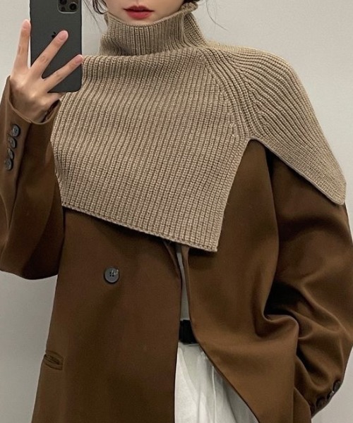 paravion(パラビオン)の「ニットマフラー(マフラー・レディース・グレー/ブラック/ホワイト/ブラウン・FREE)」の1枚目の写真