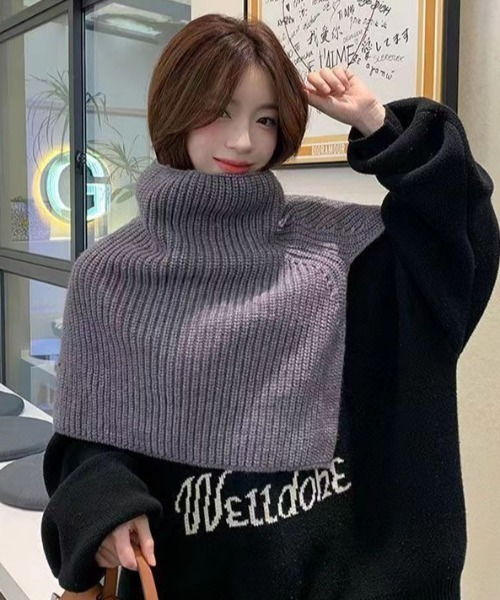 paravion(パラビオン)の「ニットマフラー(マフラー・レディース・グレー/ブラック/ホワイト/ブラウン・FREE)」の4枚目の写真