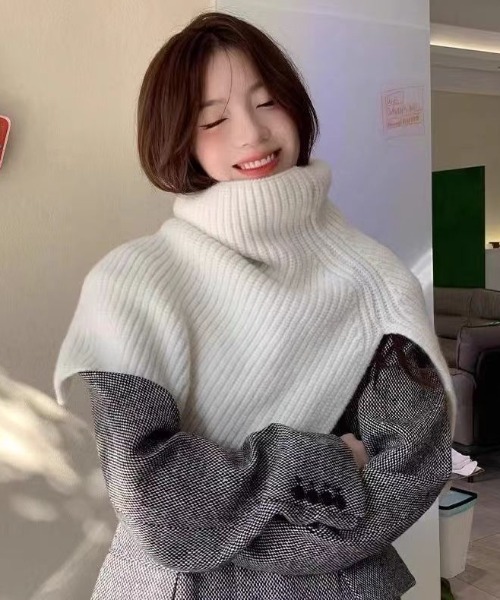 paravion(パラビオン)の「ニットマフラー(マフラー・レディース・グレー/ブラック/ホワイト/ブラウン・FREE)」の2枚目の写真