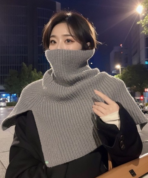 paravion(パラビオン)の「ニットマフラー(マフラー・レディース・グレー/ブラック/ホワイト/ブラウン・FREE)」の11枚目の写真
