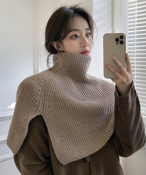 paravion(パラビオン)の「ニットマフラー(マフラー・レディース・グレー/ブラック/ホワイト/ブラウン・FREE)」の8枚目の写真