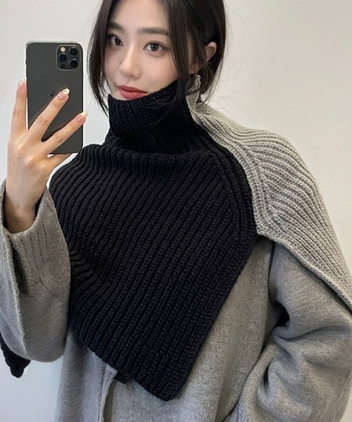 paravion(パラビオン)の「ニットマフラー(マフラー・レディース・グレー/ブラック/ホワイト/ブラウン・FREE)」の6枚目の写真