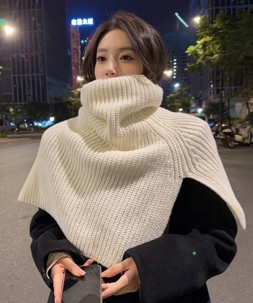 paravion(パラビオン)の「ニットマフラー(マフラー・レディース・グレー/ブラック/ホワイト/ブラウン・FREE)」の5枚目の写真