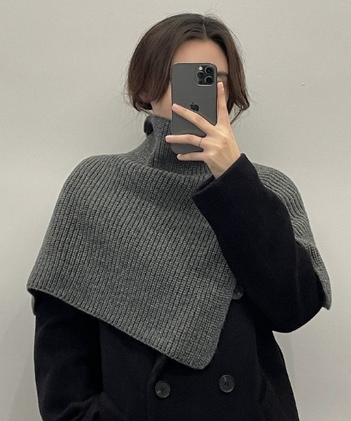 paravion(パラビオン)の「ニットマフラー(マフラー・レディース・グレー/ブラック/ホワイト/ブラウン・FREE)」の12枚目の写真