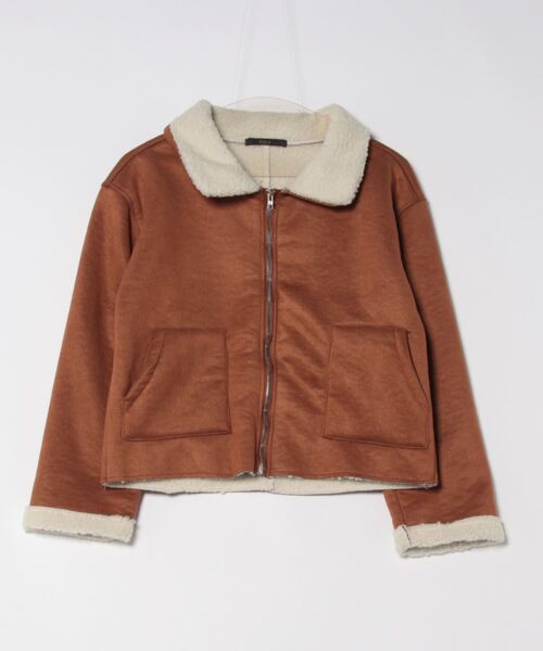 Ritzy(リッツィー)の「ショート丈 フェイクムートン ボアブルゾン(ムートンコート・レディース・モカ/キャメル・M/L)」の17枚目の写真
