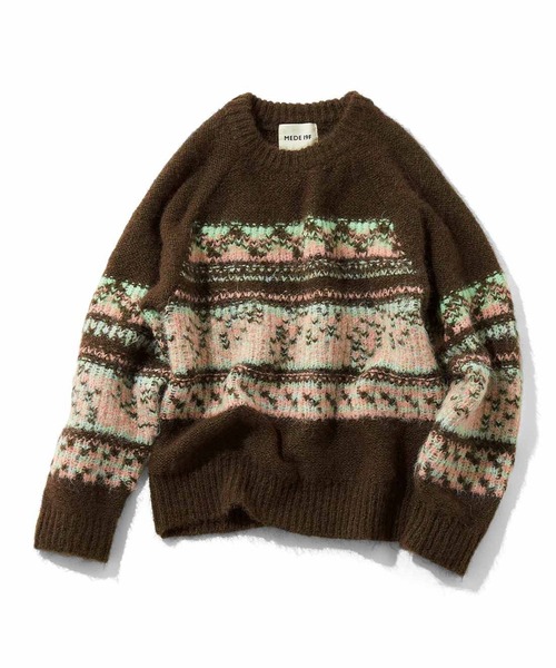 MEDE19F(メデジュウキュウ)の「MEDE19F ノスタルジックな裏遣いニット(ニット/セーター・レディース・ブラウン系その他/ベージュ系その他・M/L/LL/3L)」の3枚目の写真