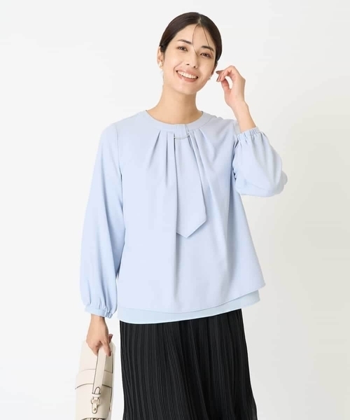 a.v.v（アーヴェヴェ）の「【マルチウェイ】ボウタイメタルチャームブラウス（シャツ/ブラウス・レディース・ホワイト/ダークインディゴブルー/アイボリー・36/40/38/42/34）」の11枚目の写真