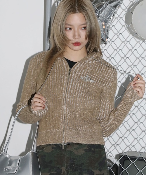 MSGirl(エムエスジーガール)の「ヴィンテージライクダブルジップニットパーカー(パーカー・レディース・レッド/ブラック/イエロー・F)」の22枚目の写真