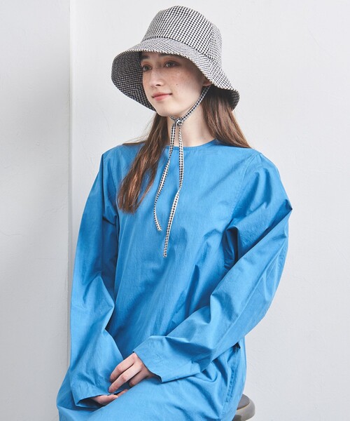 UNITED ARROWS(ユナイテッドアローズ)の「ギンガムチェック ハット UV(ハット・レディース・ブラック/オリーブ/マスタード・FREE)」の4枚目の写真