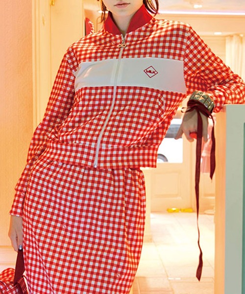 MILK（ミルク）の「ギンガム Girl ジップアップ トップス（ブルゾン・レディース・B/C/A・FREE）」の2枚目の写真