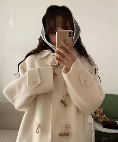 shopnikoniko(ショップニコニコ)の「バブーシュカ ニット 紐付 バイカラーニット バブーシュカ(その他ヘアアクセサリー・レディース・グレー/ブラック/アイボリー/ホワイト・フリー)」の12枚目の写真