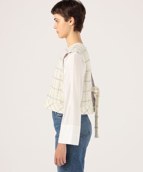 トゥモローランドコレクション ツイード フリンジ ベスト 2wayジレ トゥモローランドコレクション ツイード フリンジ ベスト 2wayジレ