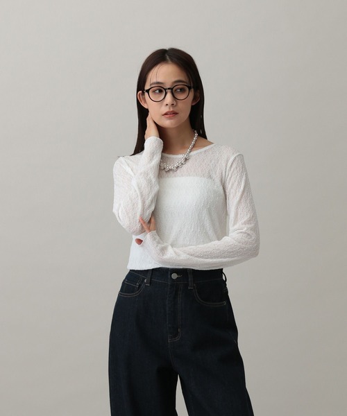 GLOBAL WORK（グローバルワーク）の「MATINEE LINE/レースシアー長袖T