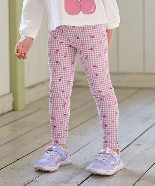 ANY（エニィ）の「総柄フルレングスレギンス（レギンス/スパッツ・キッズ・ブラック系3/アイボリー系5/サックスブルー系5/ピンク系3・90/100/110/120/130）」の4枚目の写真