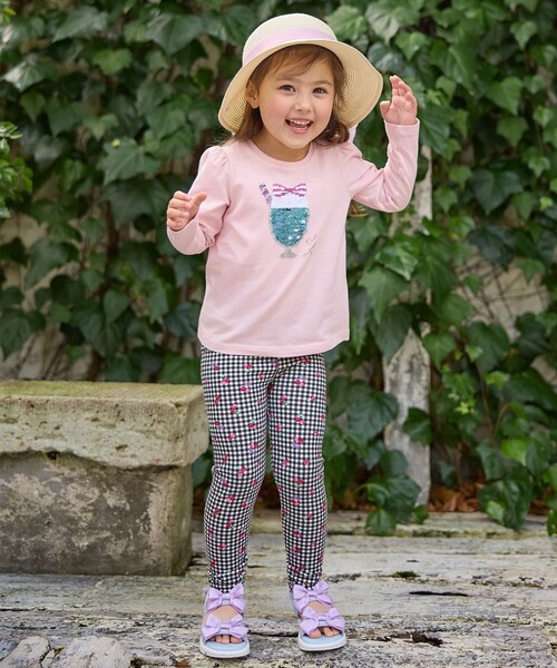 ANY（エニィ）の「総柄フルレングスレギンス（レギンス/スパッツ・キッズ・ブラック系3/アイボリー系5/サックスブルー系5/ピンク系3・90/100/110/120/130）」の7枚目の写真