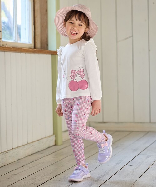 ANY（エニィ）の「総柄フルレングスレギンス（レギンス/スパッツ・キッズ・ブラック系3/アイボリー系5/サックスブルー系5/ピンク系3・90/100/110/120/130）」の9枚目の写真